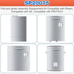 Upgraded SP20075 Pilot and Igniter Assembly Replacement Kit Compatible with Rheem, GE, Richmond Water Heater Pilot Assembly Natural Gas Water Heater Parts Including Burner Door Gasket