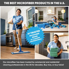 Black Microfiber Shop Towels | MWipes Reusable Shop Rags | 50 Rags in a Box (400 Count) | Super Absorbent, Machine Washable Hundreds of Times | Automotive, Paint, Industrial (8, Black)