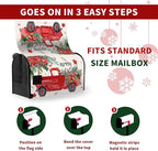 Christmas Red Truck Mailbox Covers Magnetic 21x18 Inches Standard Size Xmas Winter Mailbox Cover Wraps Post Letter Box Cover for Outside Garden Yard Outdoor Christmas Mailbox Decorations
