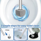 Pumice Stone Toilet Bowl Cleaner Toilet Deep Cleaning,Bathroom Cleaner Brush with Long Handle for Remove Hard Water Stains with Toilet Handle+ Pumice Stones