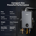 FOGATTI Natural Gas Tankless Water Heater Indoor - Max 5.1 GPM 120,000 BTU, CSA Certified Compact Design On Demand Instant Hot Water Heater - Instagas Comfort 120S Series