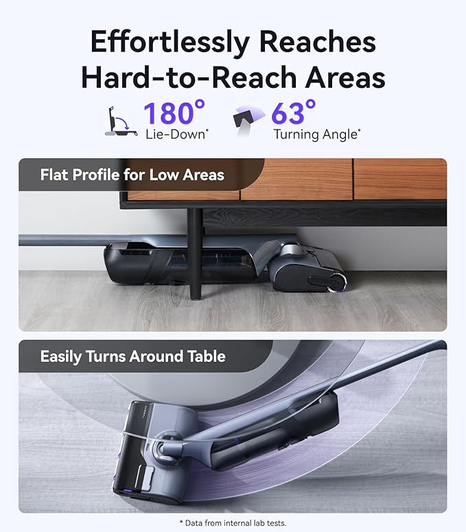 NARWAL S30 Pro Wet Dry Vacuum Cleaner with 20000Pa Suction, Cordless Vacuum Mop for Hard Floors, Tangle-Free Hair-Cutting, 180° Lie Flat, 194°F Self-Cleaning, Disposable Waste Bag, Edge Cleaning