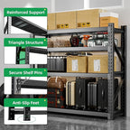 3000LBS Heavy Duty Storage Shelves,63''H Metal Garage Shelving, 4-Tier Adjustable Garage Organization Shelving Units, Industrial Shelving for Warehouse,Workshop- Classic Black