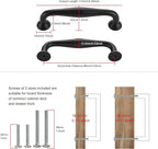 SAILING 10 Pack Cabinet Handles-3.8"/96mm Screw Spacing Matte Black Furniture Hardware Handles for Kitchen Cabinets Bedroom Dresser Wardrobe Cabinet Pulls