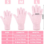 Patelai 3 Pairs Microfiber Plant Dusting Gloves Leaf Cleaning Gloves for Indoor Plants, Blinds, Furniture, House(Green Yellow, Blue, Pink,Medium)