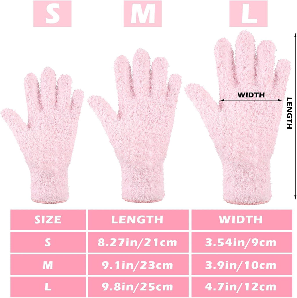 Patelai 3 Pairs Microfiber Plant Dusting Gloves Leaf Cleaning Gloves for Indoor Plants, Blinds, Furniture, House (Small,Green Yellow, Water Blue, Pink)