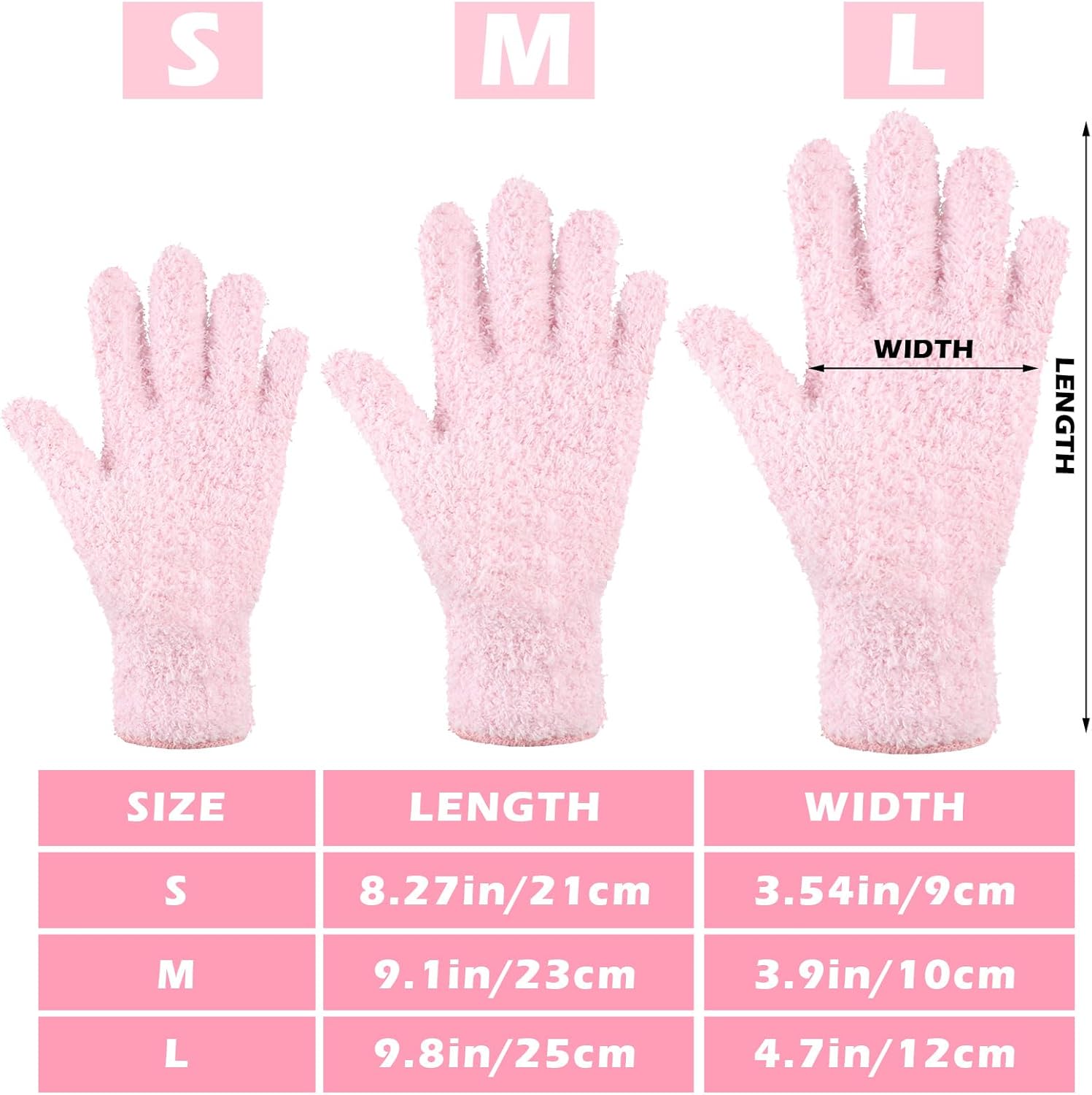 Patelai 3 Pairs Microfiber Plant Dusting Gloves Leaf Cleaning Gloves for Indoor Plants, Blinds, Furniture, House (Large,Green Yellow, Water Blue, Pink)