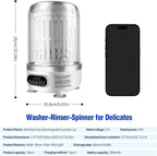 Underwear Washer, Portable Mini Washer, Spin-Dry & UV, 3 Liter Capacity/4000 mAh Battery, Type-C