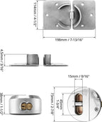 QWORK Heavy Duty Puck Lock and Hasp, 2 Pack High Security Steel Hidden Shackle Keyed Different Padlocks with Keys for Trucks, Gates, Vans and Vending Machines