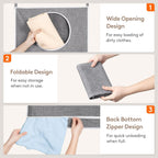 Lifewit Over Door Laundry Hamper, Large Collapsible Hanging Laundry Hamper, Hanging Laundry Basket Bag for Bathroom Bedroom Dirty Clothes Storage Organizer, Light Gray