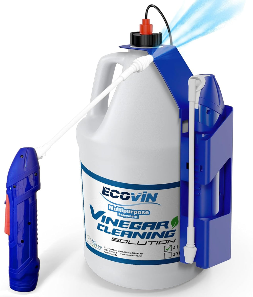 20% Vinegar Cleaning Spray Kit - All-Purpose 4L Vinegar Cleaner with Electric Sprayer for Home, Garden and Outdoor Surfaces - Organic, Pet-Safe Window & Glass Cleaning Solution