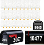Mailbox Numbers Sticker - Reflective, Self Adhesive Numbers for Outside, Durable & Easy to Apply (White, 4" x 2, 3" x 1)