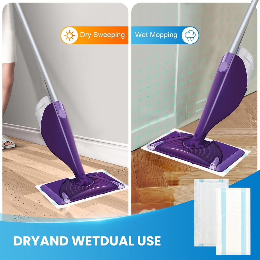 20 Count Disposable Mop Pad Refills (11.6" x 5.9") for Swiffer WetJet and Similar Spray Mops, Highly Absorbent, Suitable for All Floor Surfaces, Deep Cleaning of Stubborn Stains