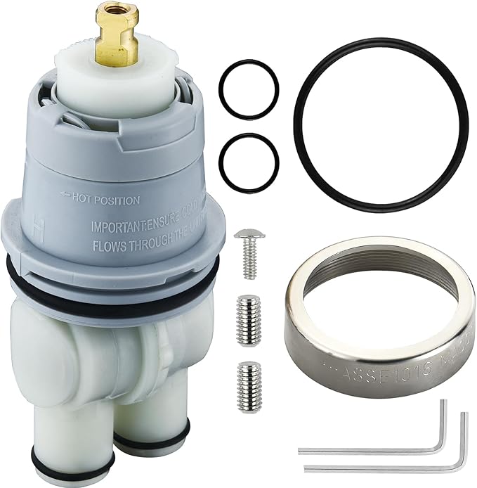 RP46074 Shower Cartridge Compatible with Delta 13/14 Series Single-Handle Faucet - Suitable for Delta Monitor MultiChoice Universal Valves Rough-in (2007-present), Includes RP22734 Bonnet Nut