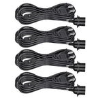 Plug in Pendant Light Cord Kit - 16Ft Light Socket with Cord E26/E27 Extension Hanging Lantern Lamp Cable with Switch,Socket Rings, 4 Pack, Black