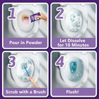 Toilet Bowl Cleaner Powder - Self-Activating Toilet Cleaner for Stubborn Stains & Limescale, Deep Cleaning Foam with Lavender Fragrance, Safe Toilet Cleaning Supplies (4 Packs × 3 oz)