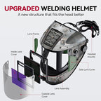 ARCCAPTAIN Auto Darkening Welding Helmet with Side View, 180° Panoramic View, 1/1/1/1 True Color Large Viewing Welding Hood with 4 Arc Sensor Solar Powered, Wide Shade 4/5-9/9-13 for TIG MIG ARC CUT