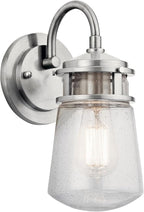 Kichler Lyndon 11.25" 1 Light Wall Light with Clear Seeded Glass Brushed Aluminum