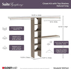ClosetMaid 1951140 SuiteSymphony 16-Inch Closet Organizer with Shelves, Natural Gray