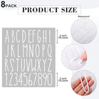 8 Sheets Vinyl Letter Stickers Waterproof Self Adhesive Letter Numbers Alphabet Modern Mailbox Numbers Sticker for Back to School DIY Mailbox House Home Business Address(3 Inch,White)