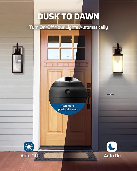 DEWENWILS Light Sensor Socket, Dusk to Dawn Sensor Socket, Light Bulb Socket for Light Fixtures, Compatible with Incandescent/CFL/LED/Halogen Bulbs, 4 Pack, ETL Listed