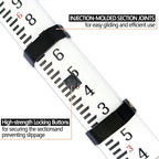 Grade Rod，16-Foot Aluminum Grade Rod - 10ths，Grade Stick,Grade Stick for Laser Level，Survey Rod，Grade Rods，Survey Pole，With Bubble Level, 5-Stage Telescopic，Double-Sided Scale Telescopic Leveling Rod