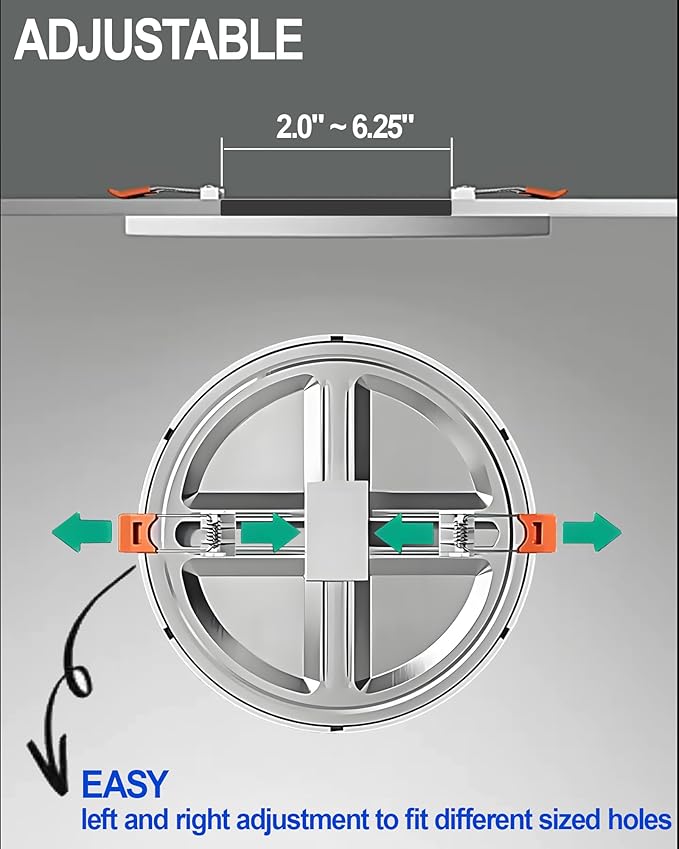 6 Inch Recessed Ceiling Light, Dimmable, 1050LM, 2700K-5000K 5CCT, Ultra-Thin, 1 Pack LED Recessed Lighting for Kitchen, Bedroom and Living Room