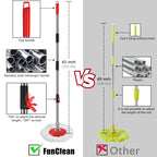 FunClean 360° Spin Mop and Bucket Set with Wringer, 4 Extra Microfiber Heads, 61" Extended Handle for Effortless Floor Cleaning, 2X Wheel Design - Black