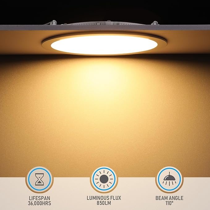 TORCHSTAR 12-Pack 6 Inch Ultra-Thin LED Recessed Lighting with J-Box, 2700K Soft White, 12W Dimmable 850lm Brightness LED Downlight, ETL & Energy Star Listed