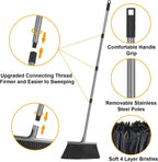 KeFanta 4 Packs Outdoor Broom Heavy Duty with 55" Long Handle, Commercial Brooms for Sweeping Indoor Courtyard Restaurant Garage Patio Decks Mall Market Kitchen Office Lobby Shop