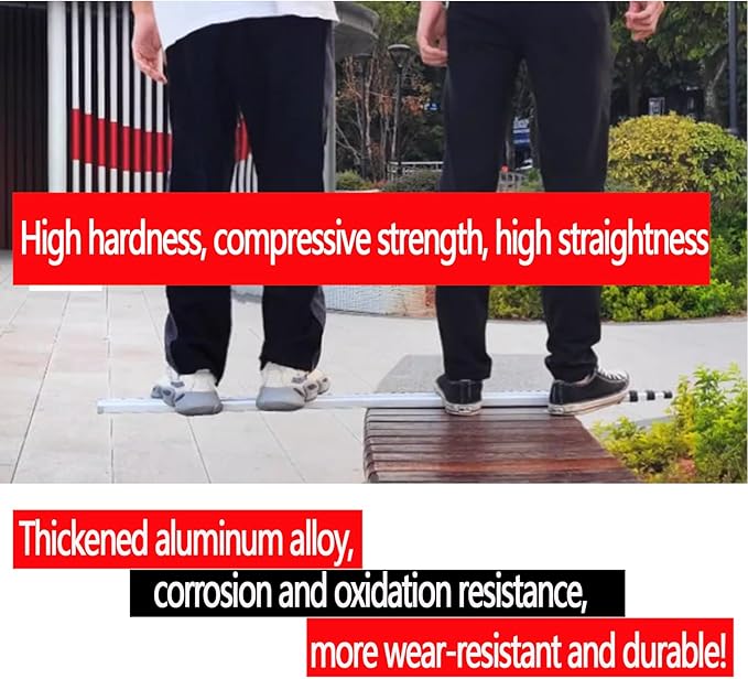 Grade Stick 9-Foot Aluminum Grade Rod - 10ths，Grade Rod，Grade Stick for Laser Level，Survey Rod，Grade Rods，Survey Pole，With Bubble Level, 3-Stage Telescopic，Double-Sided Scale Telescopic Leveling Rod