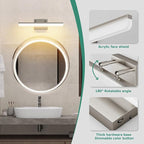 Brushed Nickel Vanity Light, 15.7” Dimmable LED Bathroom Light Bar with 5CCT, Adjustable Angle – Modern Wall Lighting for Bathroom, Powder Room, Bedroom, Apartment, Hotel