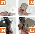 Full Face Respirator Mask, Reusable Respirator Mask with Filters, Gas Mask with Activated Carbon Filter for Gases, Dust, Vapors, Paint, Spray, Epoxy Resin, Welding, Chemicals