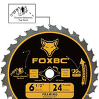 FOXBC 6-1/2 inch Circular Saw Blade 24T 60T Combo Pack, Wood Cutting, Thin-Kerf with 5/8" Arbor