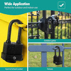 HOX 4-Pack Weather Resistant Padlocks – 40mm Laminated Steel, Chrome Plated with 2-inch Shackle, Vinyl Wrapped, Hardened Steel for Extra Security