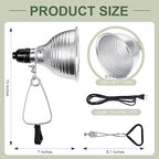 Macarrie 8 Pack Clamp Lamp Light with Aluminum Reflector, 6ft SPT-2 18awg Cord and Adjustable Stand Fixture, up to 150 Watt, E26 Socket, No Bulb(5.5 Inch)