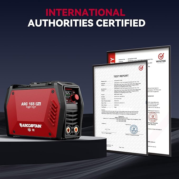 ARCCAPTAIN iControl ARC165 Pro Stick Welder, [APP Control] 165Amp ARC/Lift TIG Welding Machine, Large LED Display, IGBT Inverter 120V/240V MMA Welder with Hot Start, Arc force, and Anti-Stick