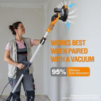 MAXXT Drywall Sander, Lightweight Popcorn Ceiling Removal Tool, 5 Variable Speed Foldable Telescopic Electric Drywall Sander, 800-1700RPM Vertical Power Ceiling Sander With 6pcs SandPapers, Bag