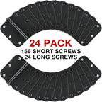 24 Pack Matte Black Door Hinges 3.5 x 3.5 Inch Interior 3 1/2 Inch Door Hinges for Doors Rounded 5/8" Radius Corners Flat Iron Hinge 3 ½"x 3 ½" Door Hardware Bisagras para Puertas Bedroom Home Decor