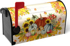 Fall Harvest Pumpkin Mailbox Covers Oversized Autumn Thanksgiving Magnetic Mailbox Cover Large Size 25.5x21 Inches Farmhouse Fall Letter Post Mail Box Wraps for Garden Yard Outdoor Decor