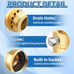 Boltigen No Lead Brass Self-Draining Vacuum Breaker with 3/4'' GHT Feamle to 3/4'' GHT Male Thread Hose Bib Anti Siphon Valve Backflow Preventer Adapter, for Outdoor Garden Faucet Spigot Replacement