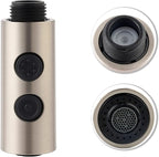 Hibbent Pull Out Sink Sprayer, 2 Function Kitchen Faucet Head, Bathroom Pull Down Spray Head with G1/2 or 13/16 Inch Male Connector, Brushed Nickel