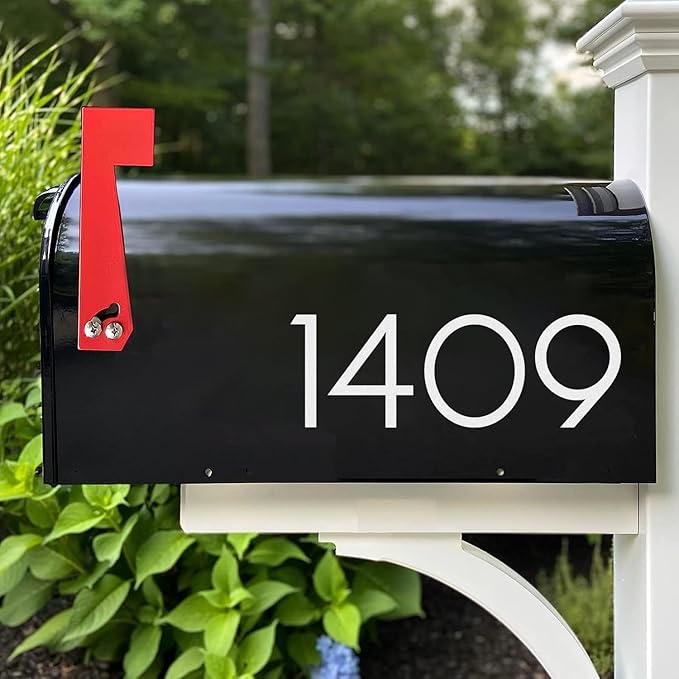 3 inch Reflective Mailbox Numbers Sticker (0-9, 5 Sets) Modern Number Vinyl Waterproof Number Self Adhesive Sticker for Signs, Door, Cars, Trucks, Home, Business, Address Number
