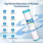 PUREPLUS 5 Micron 20" x 4.5" Whole House KDF/GAC Water Filter, Heavy Metal Removal Replacement Water Filter, RFN20BB-CKDF, 1PACK