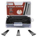 Deck Screws 4 Inch, 80PCS Exterior Wood Screws, #10 x 4 Fence Construction Screws, Torx Head, Rust Resistant Epoxy Coated, T25 Bit Included, Black