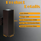 2 Pack Up Down Outdoor Wall Lights, Patio Wall Light Fixture, Oil Rubbed Bronze Porch Lights Outside Wall, Anti Rust Waterproof Outdoor Wall Sconce for Garage, Balcony, Backyard - ETL