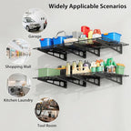 GarveeHome 2 Pack 2x6 ft Garage Storage Shelving Wall Mounted, 24 in-by-72 in 1600 LBS Heavy Duty Sturdy Storage Shelves, Wall Shelves Folding Storage Garage Organization for Warehouse, Laundry