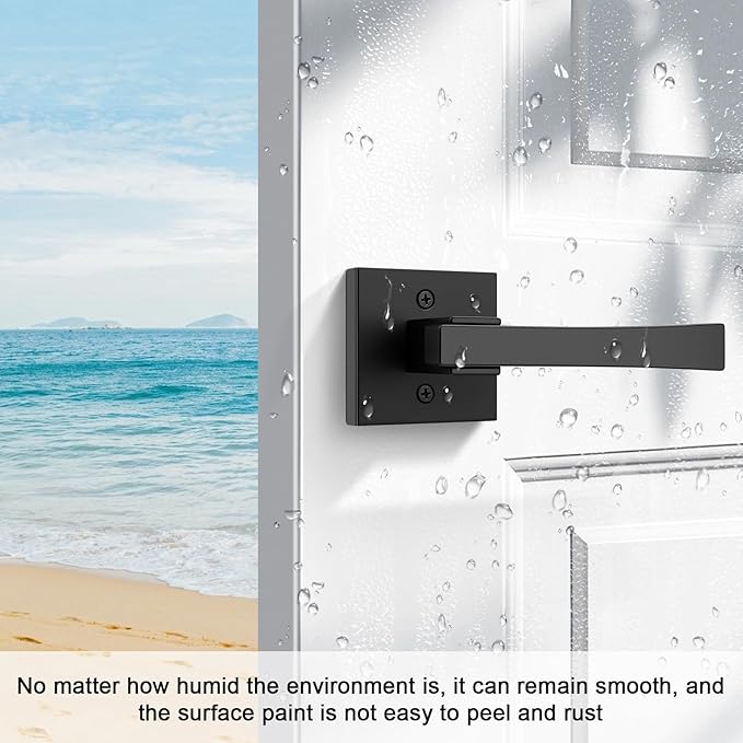 knobelite 1 Pack Dummy Door Handles,Matte Black Square Door Levers,Non-Turing Single Side Knob Pull for Closet French Doors