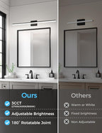 L LOHAS LED 48-Inch Bathroom Vanity Light Bar Over Mirror, Matt Black Modern Bathroom Light Fixtures, 3CCT Adjustable LED Vanity Lights for Living Room Wall