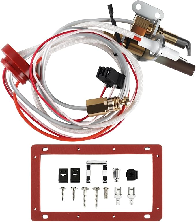 Pilot Assembly for Water Heater Parts Compatible with Rheem Ruud Richmond SP21058 SP20824 SP20754 SP20800 | NG/LP Universal Burner Ignition Replacement Kit with Thermopile & Sparker